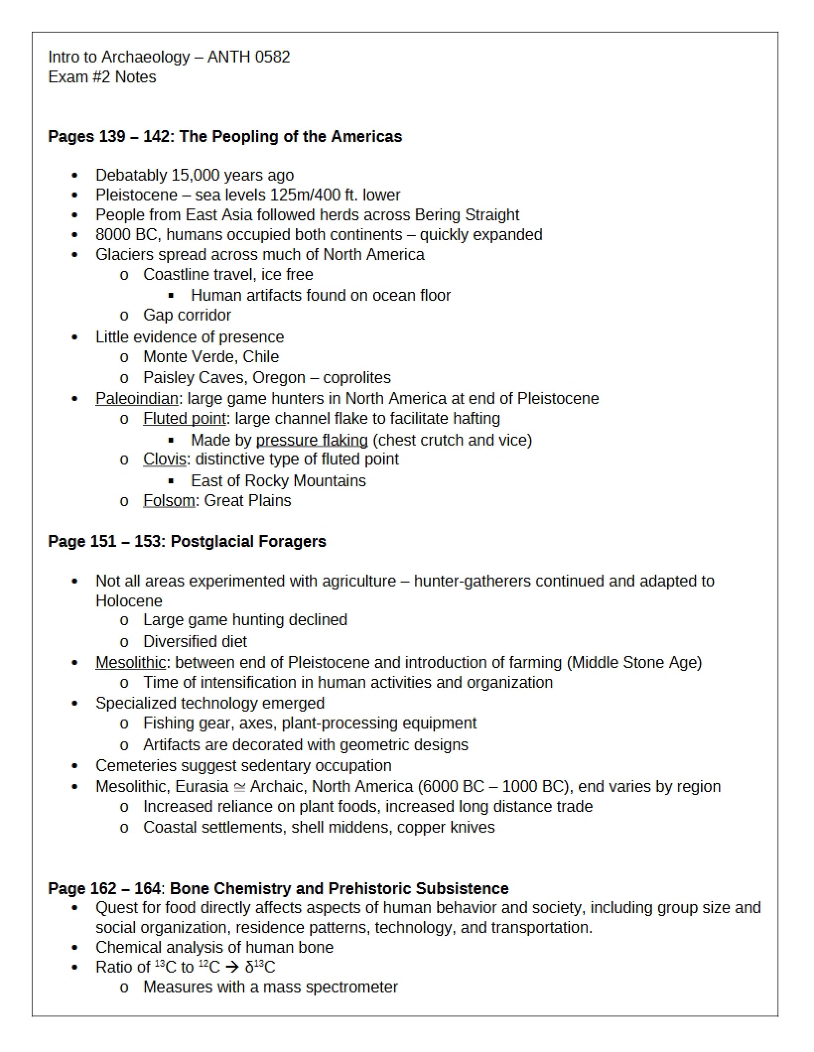 Second Exam Archaeology