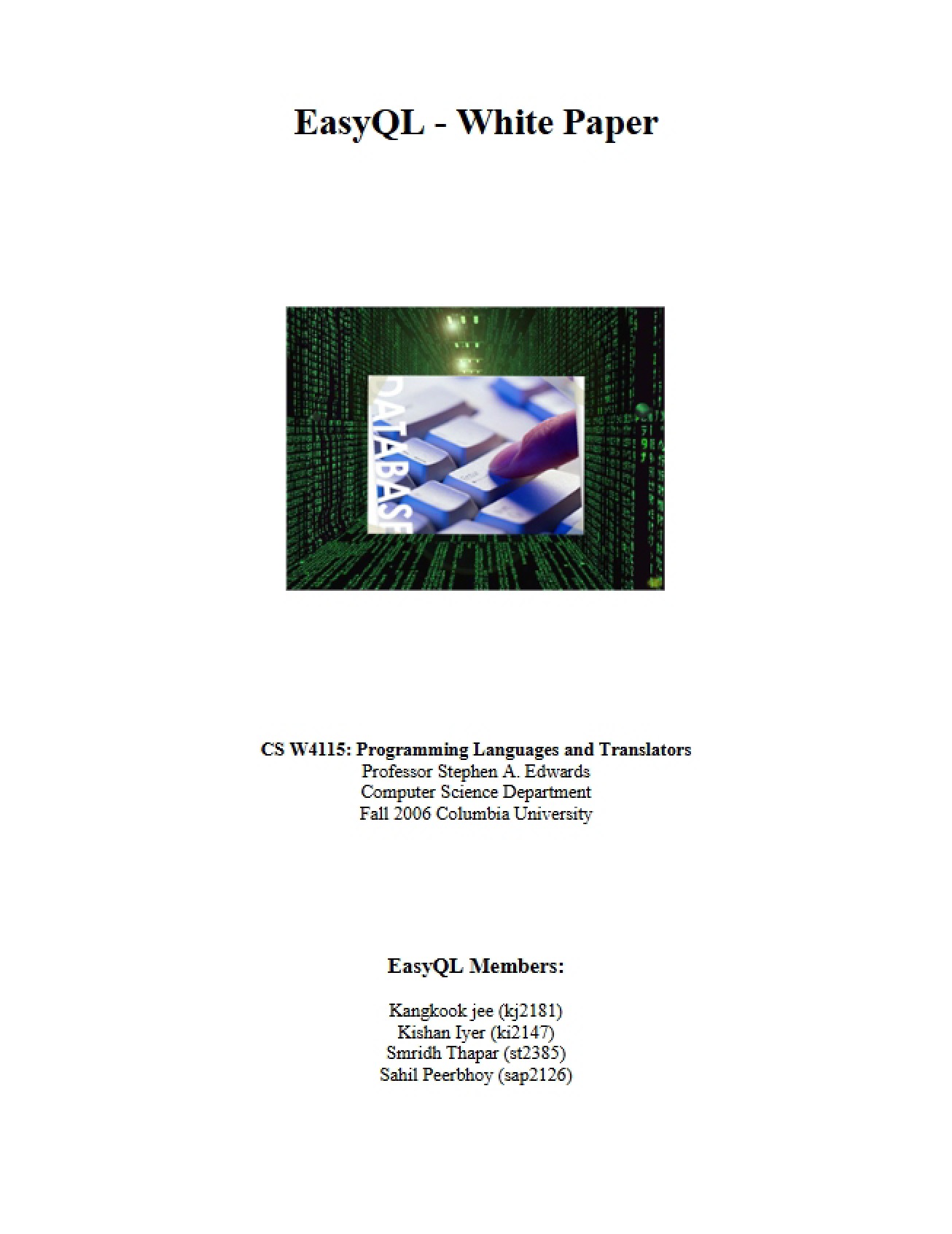 White Paper for EasyQL