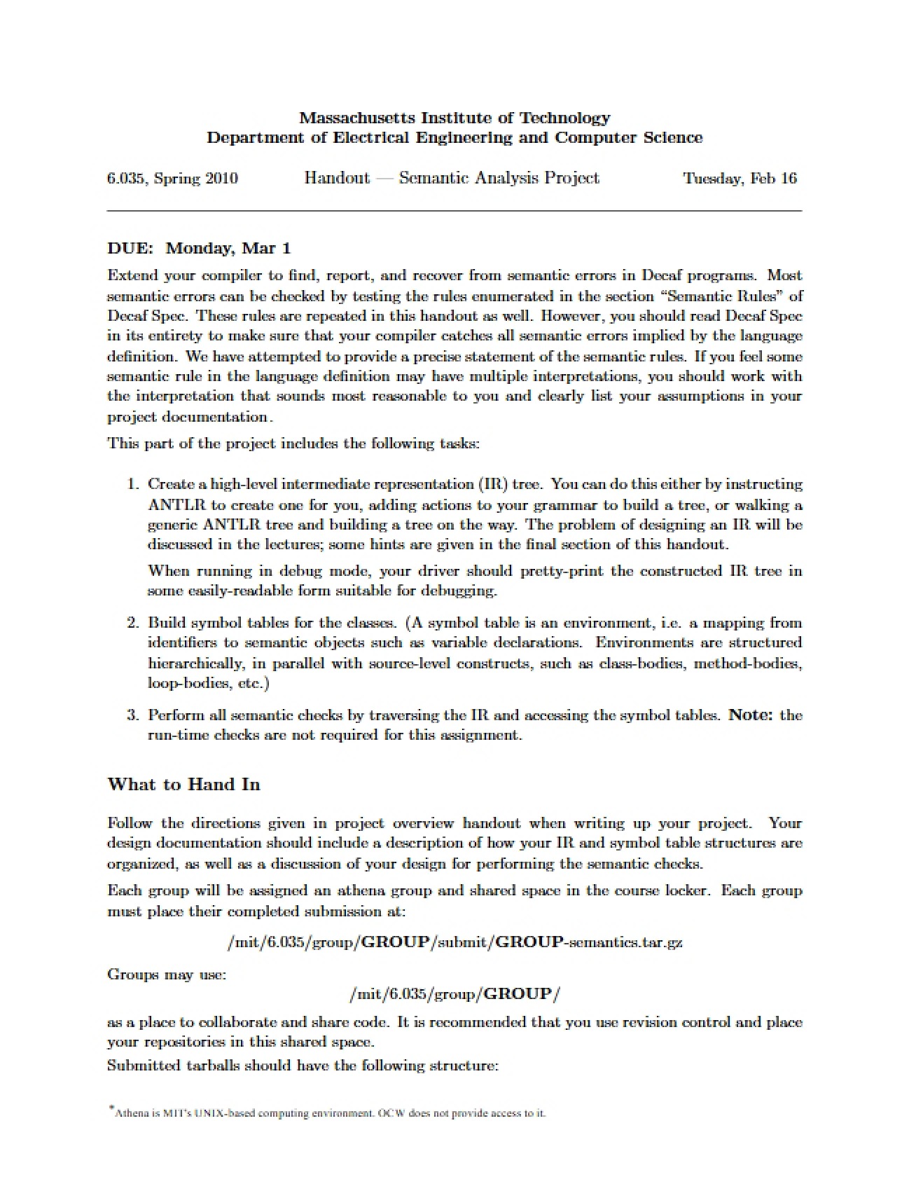 Study Guide for 6.035