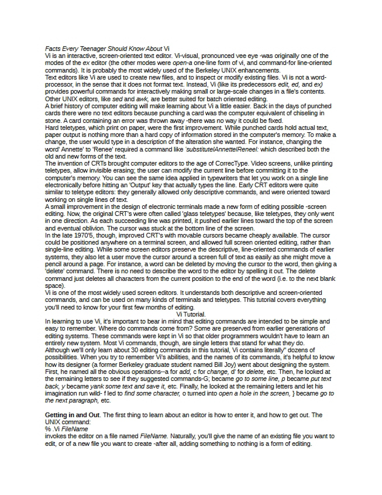 Important Facts About V for Teenagers
