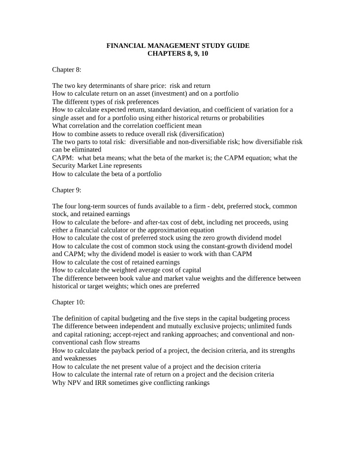 Exam 3 Study Guide