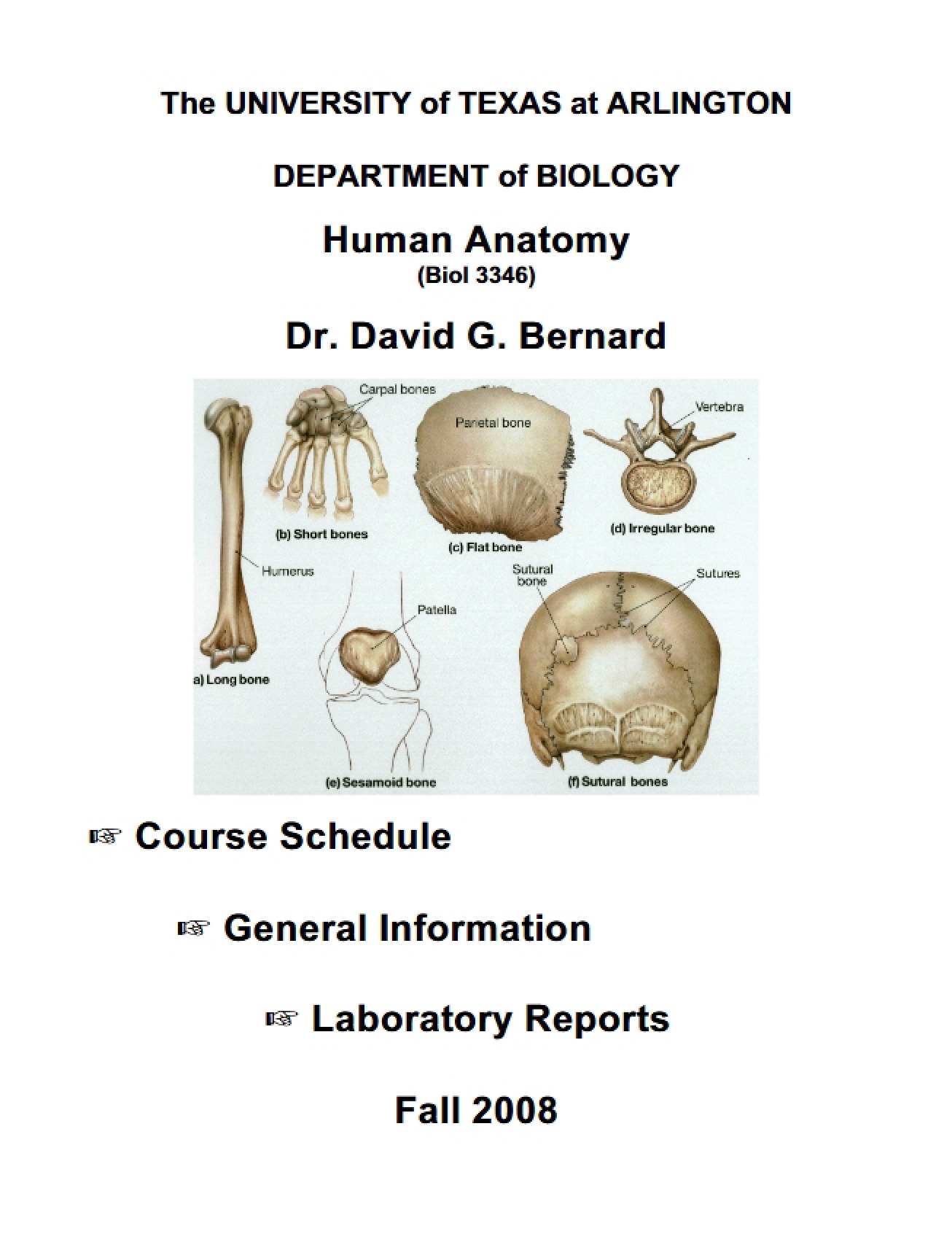 Syllabus for Human Anatomy