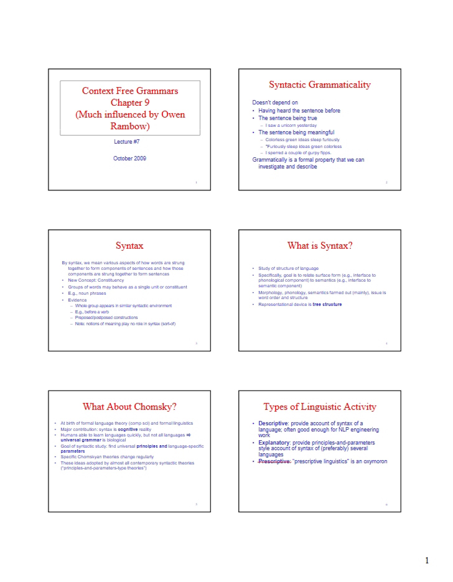 Grammars (Context Free)