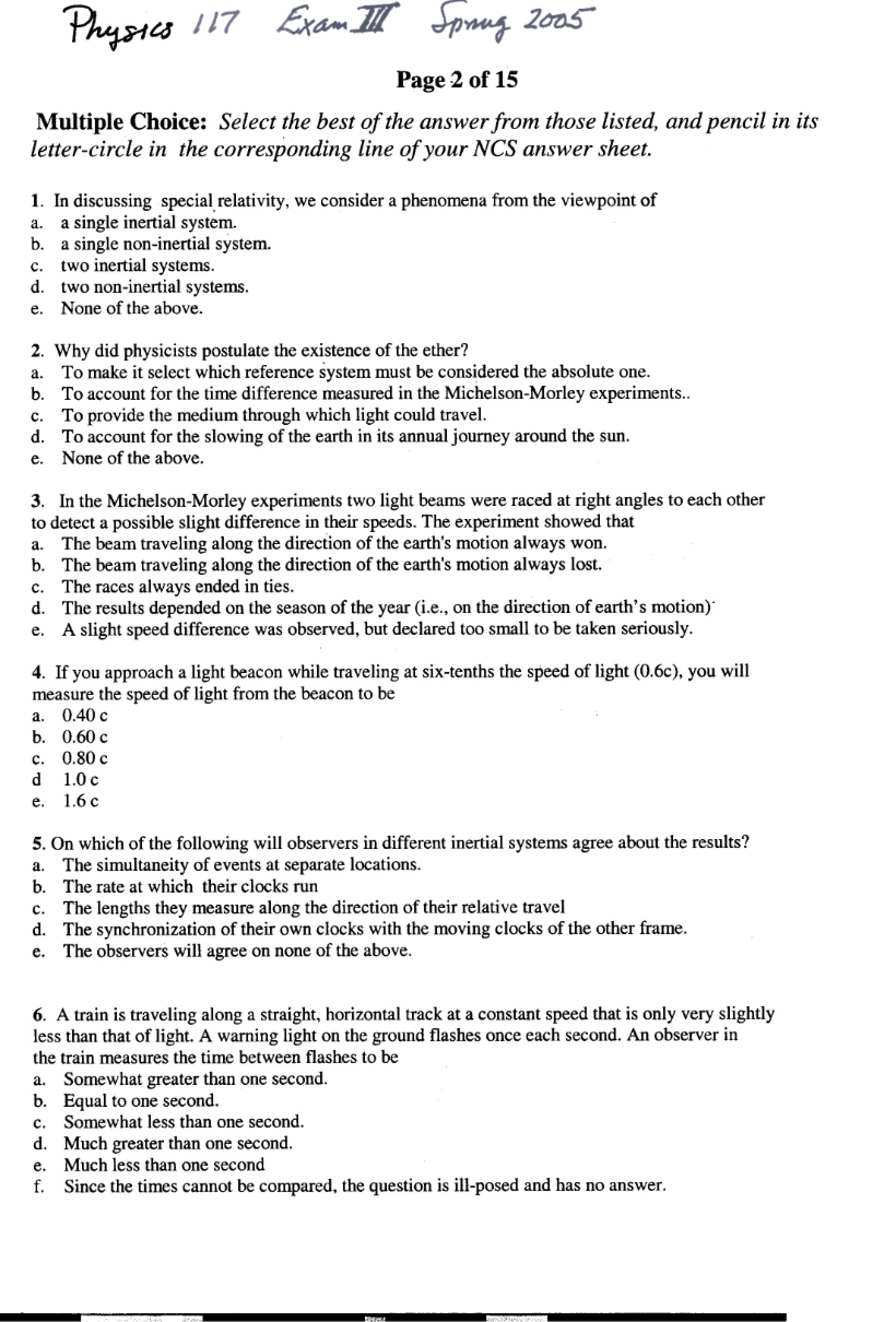 Third Examination
