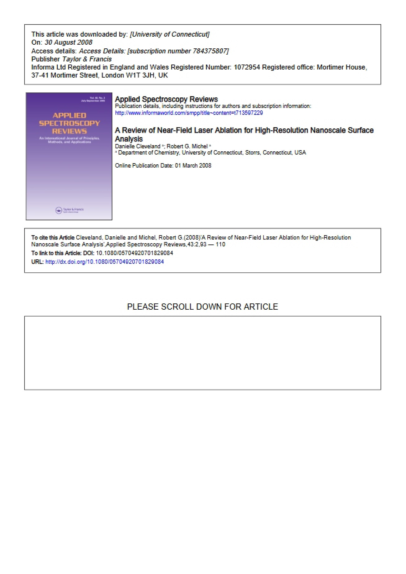 Review of Near Field Laser Ablation