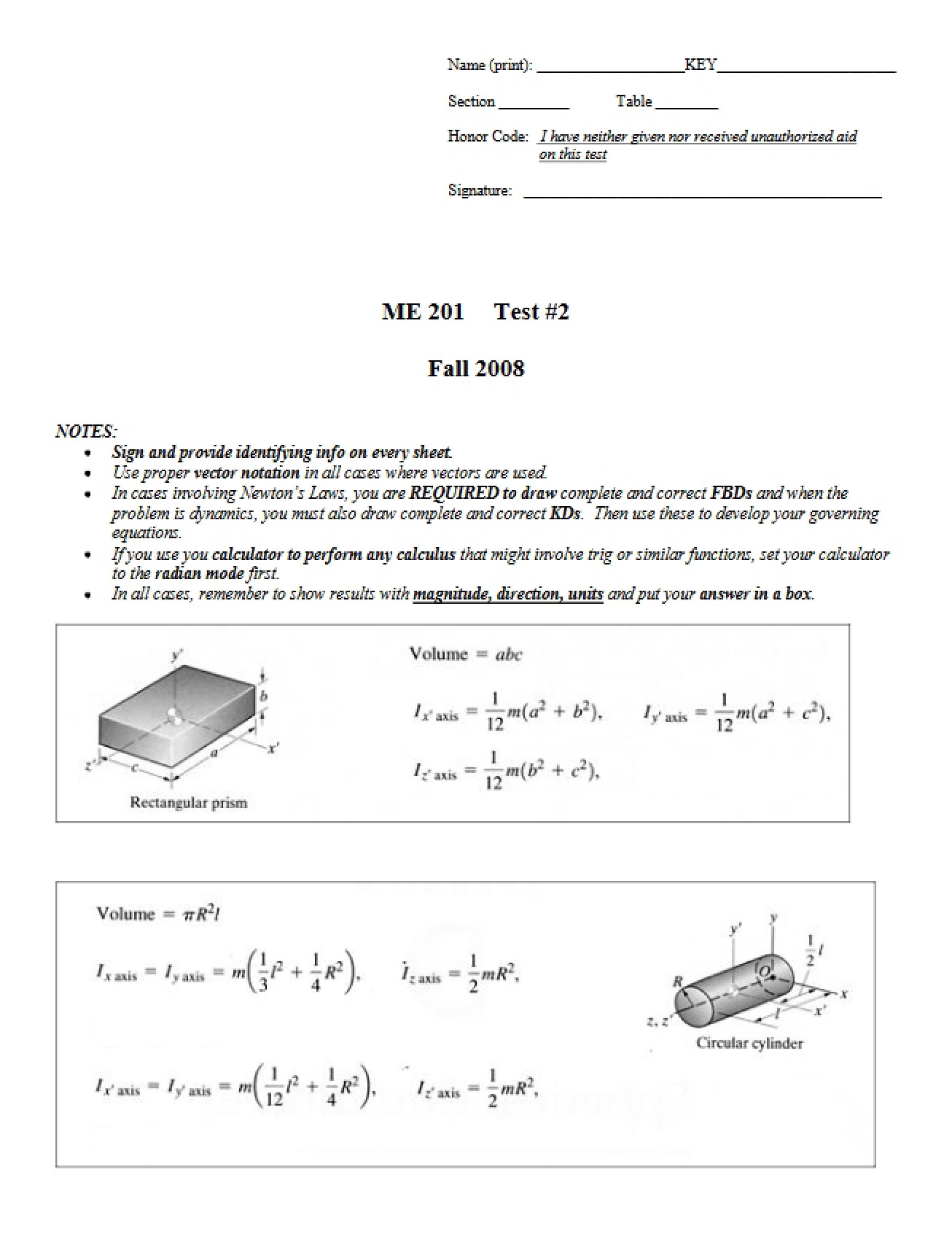 Solution for Sample Test 2 (Fall 2009)