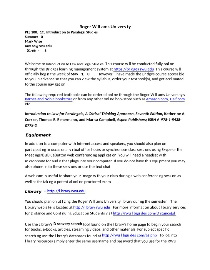Summer 2023 Welcome Letter