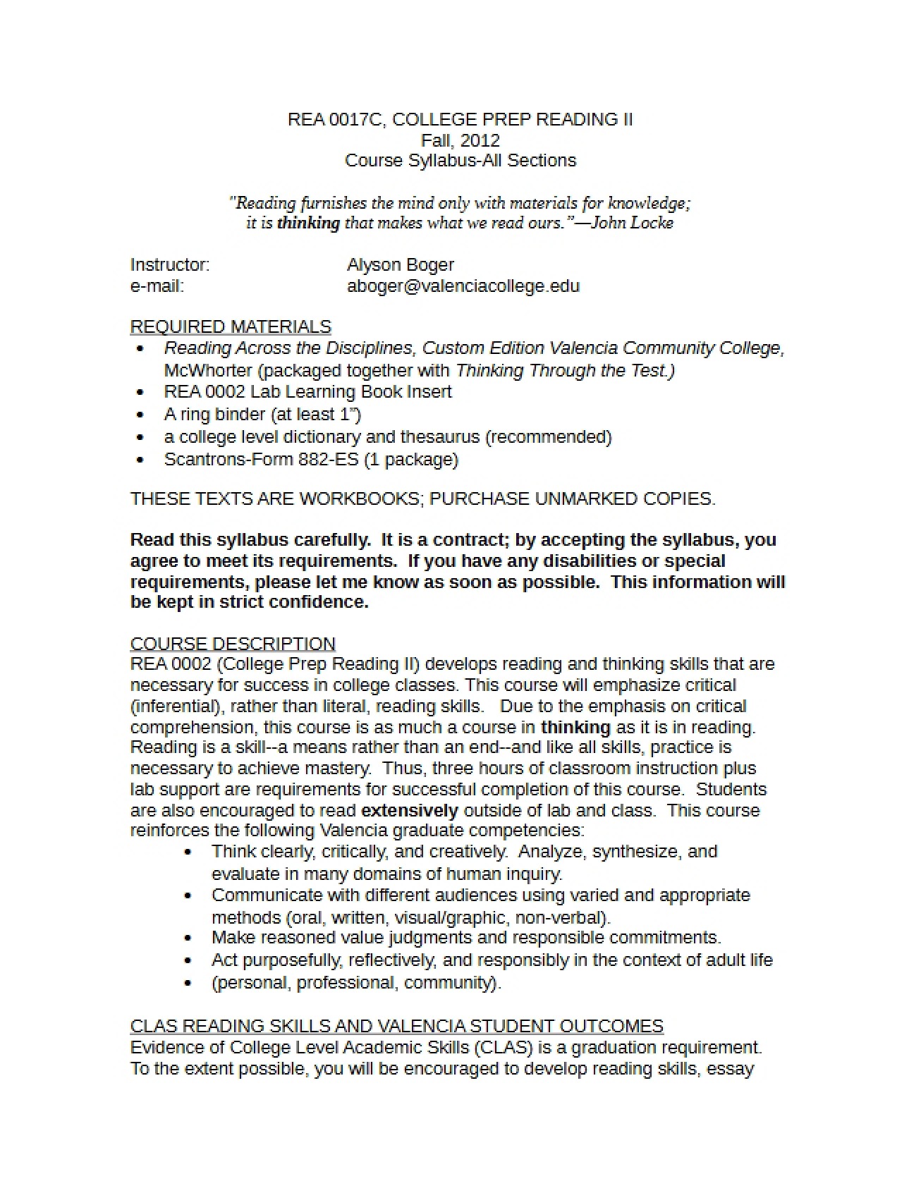 Course Syllabus