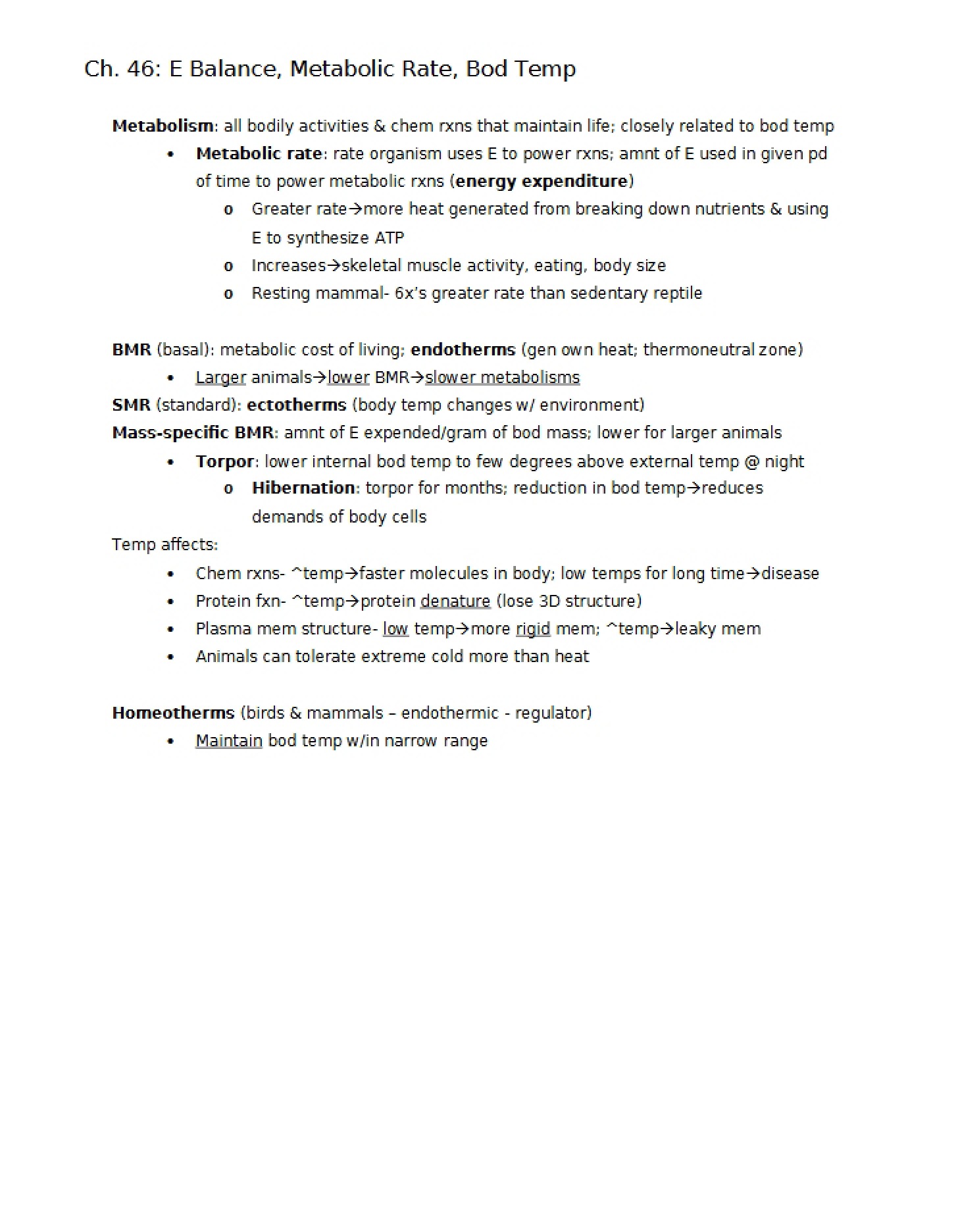 Metabolic Processes