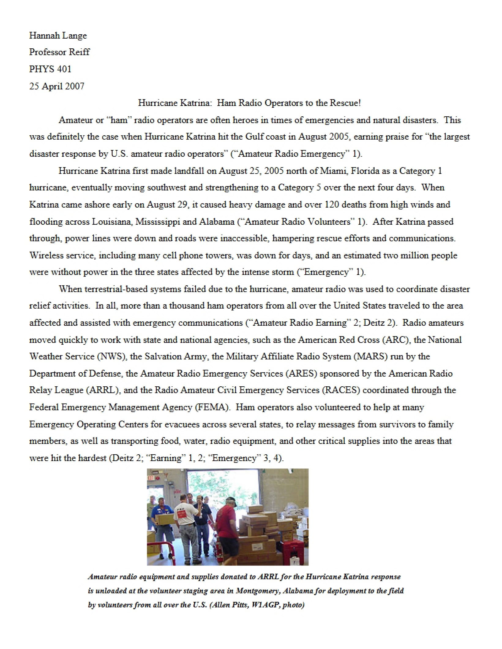 Rescue Operations by Ham Radio Operators