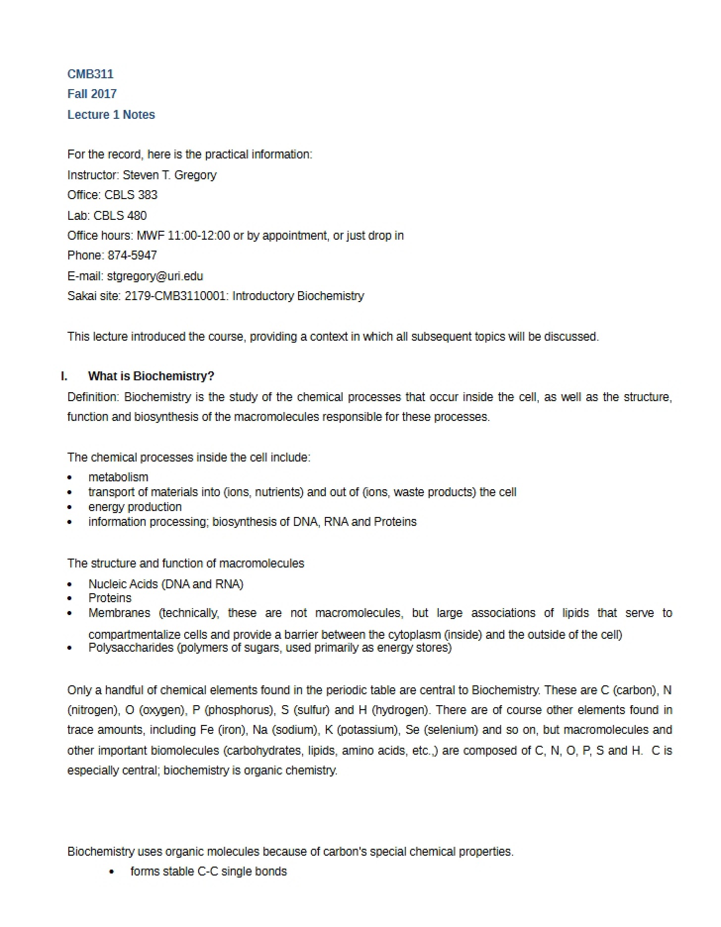 Lecture 01 Class Notes