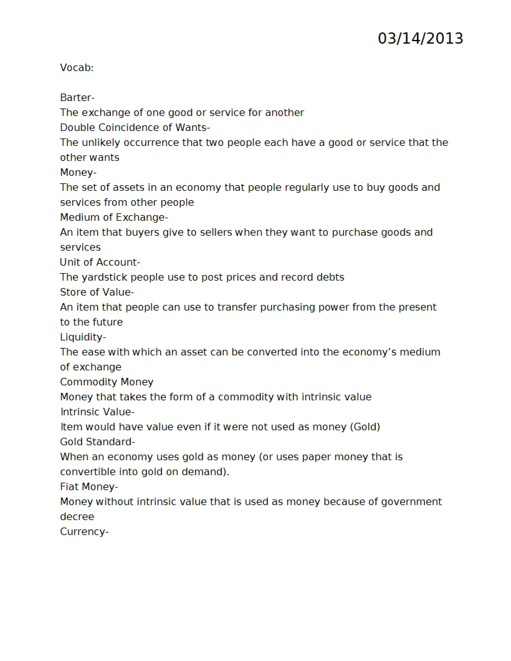 ECON 201 Notes