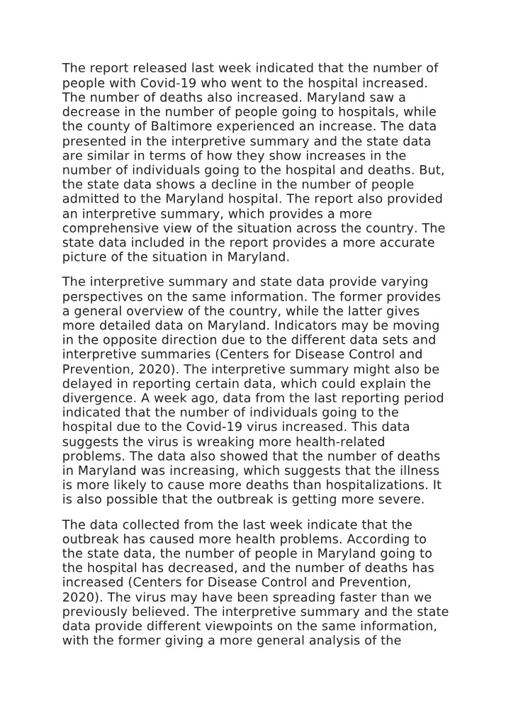 Impact of COVID-19 in Maryland