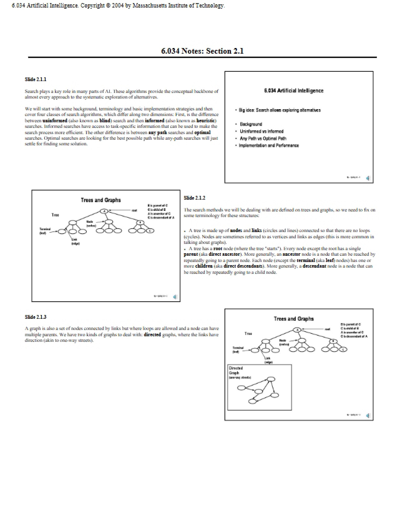Artificial Intelligence Lecture Notes