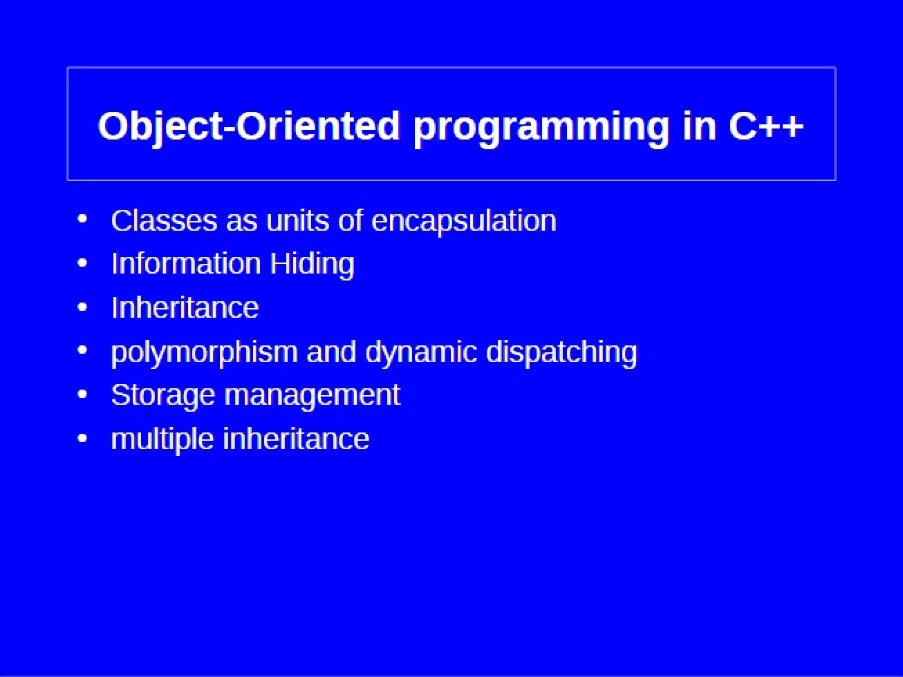 C++ Object Oriented Programming