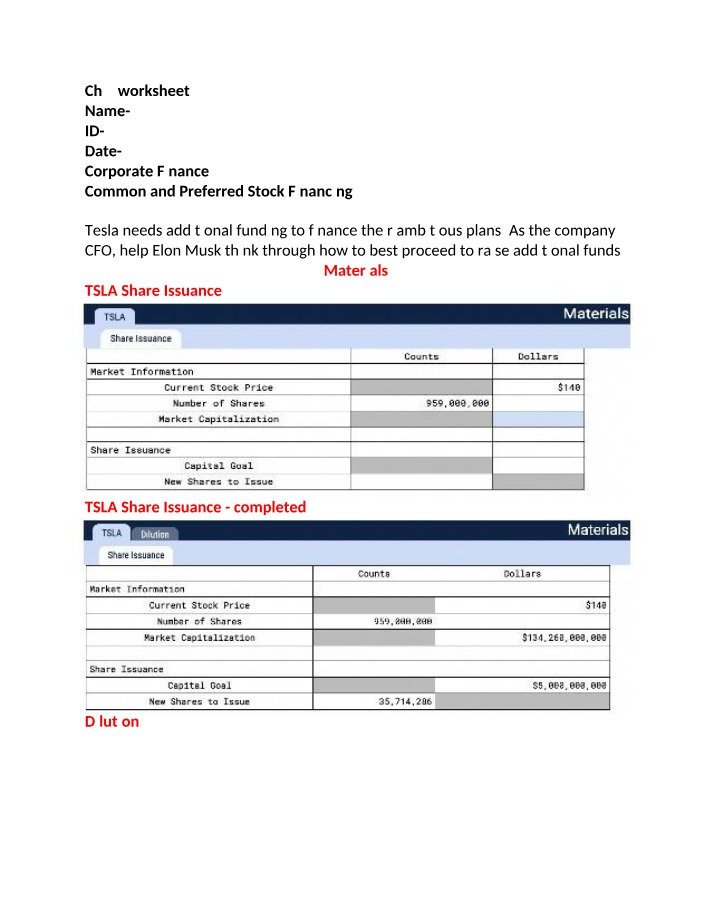 Worksheet for Chapter 2