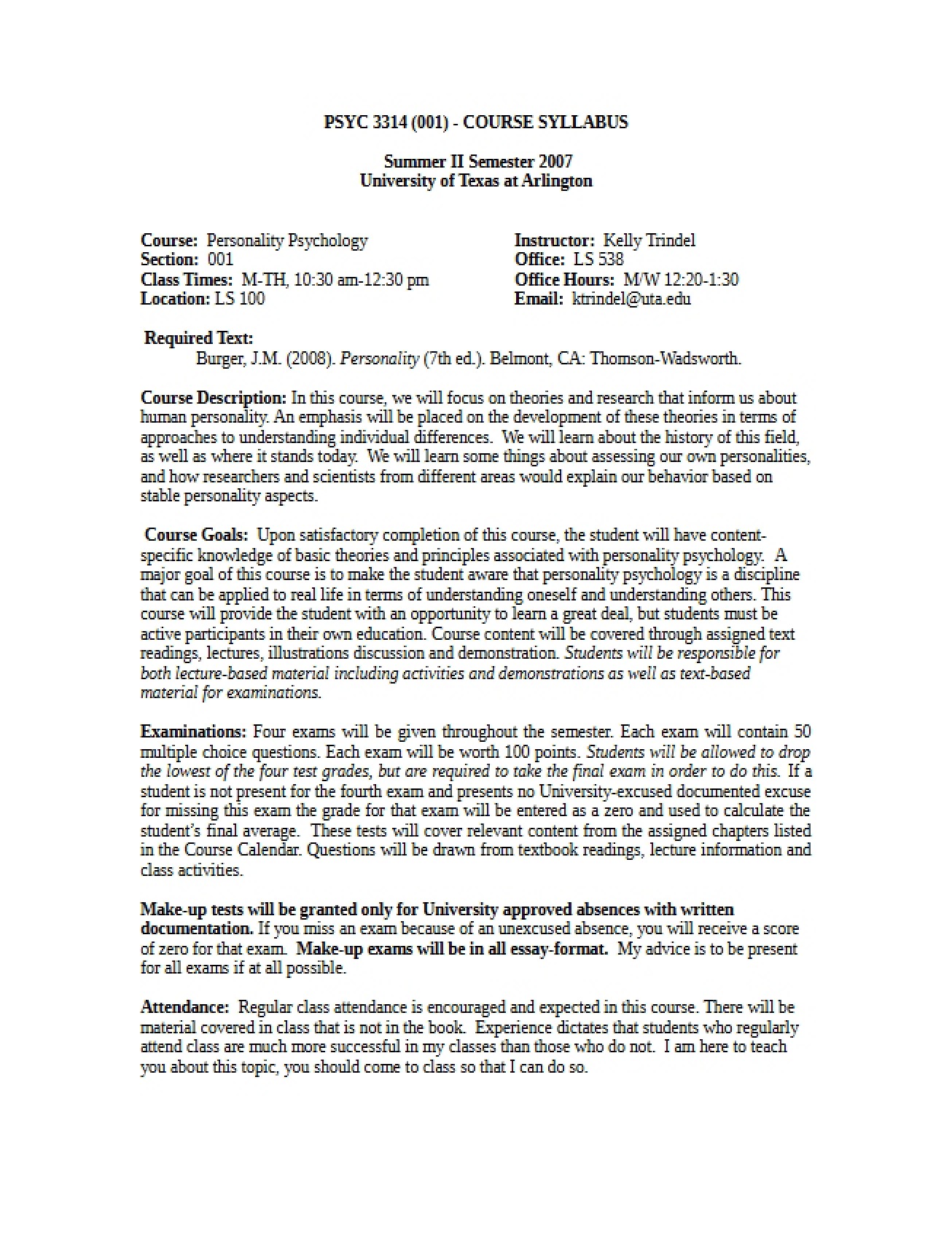 Course Syllabus PSYC 3314