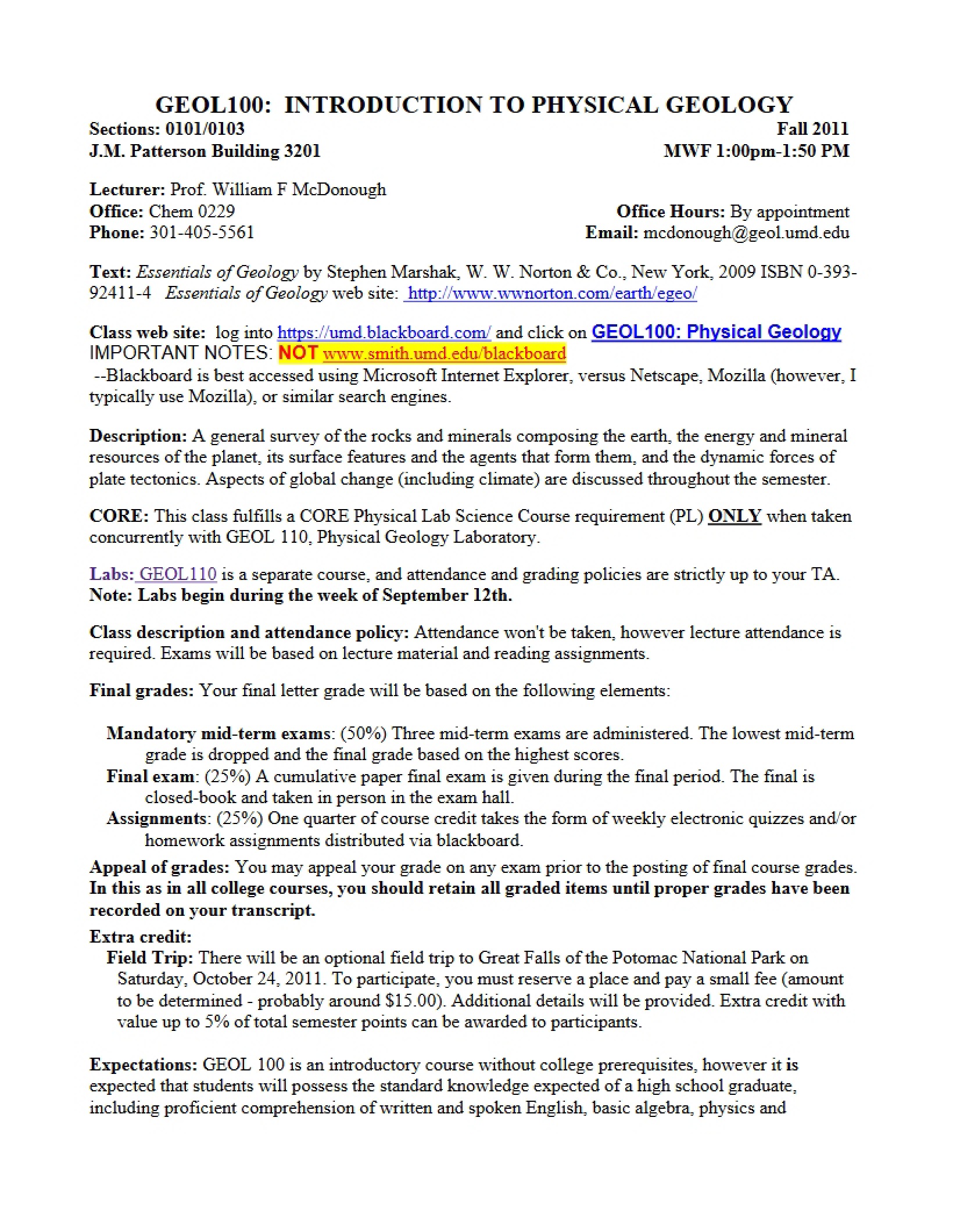 Course Syllabus