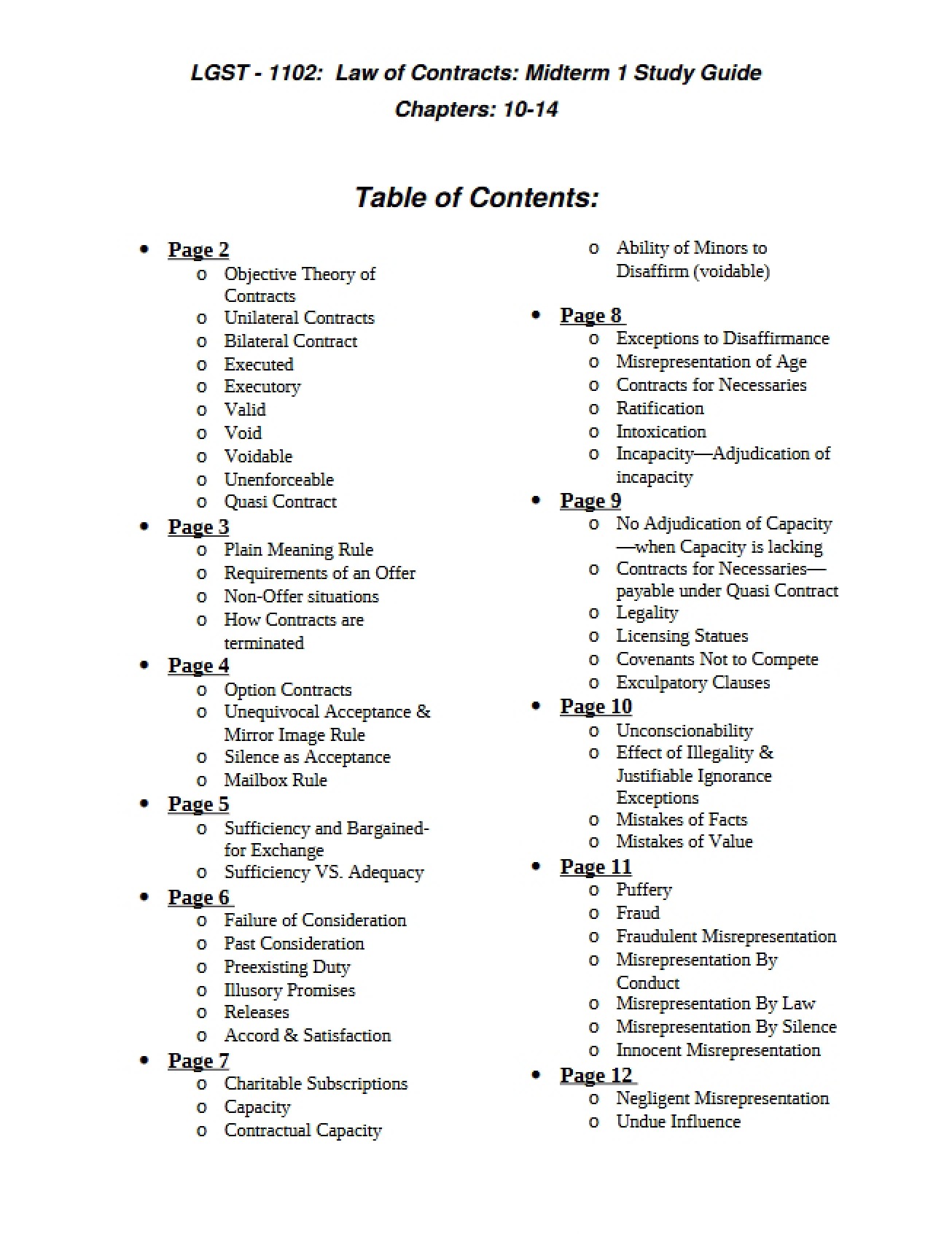 Comprehensive Study Guide for the First Midterm