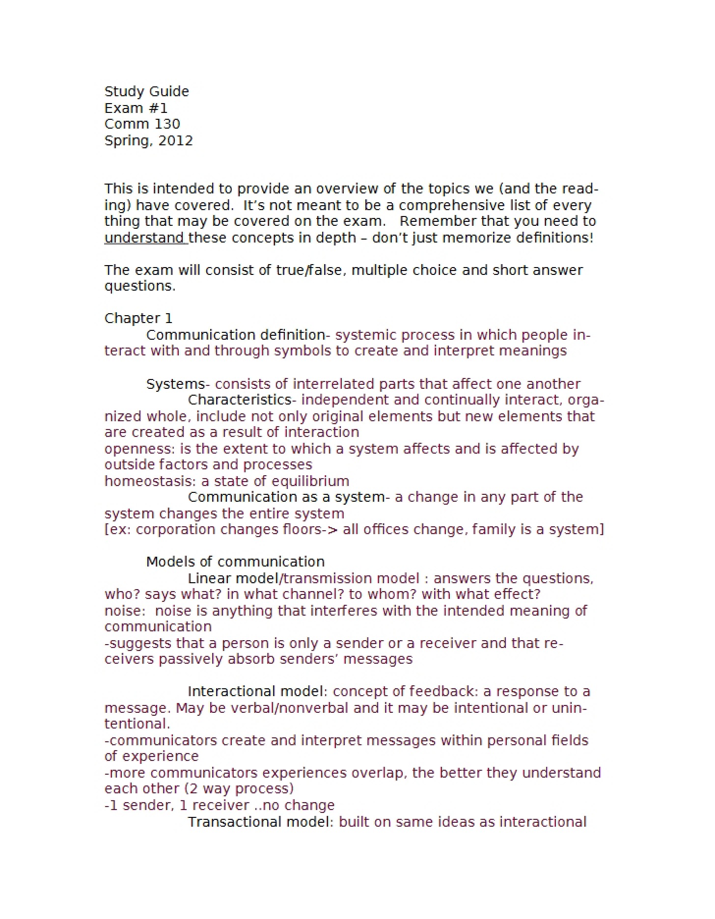 Examination 1