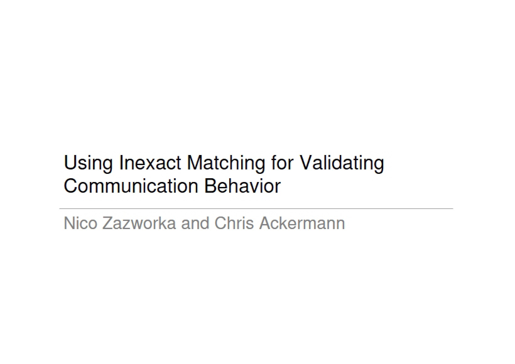 Validating Communities via Inexact Matching