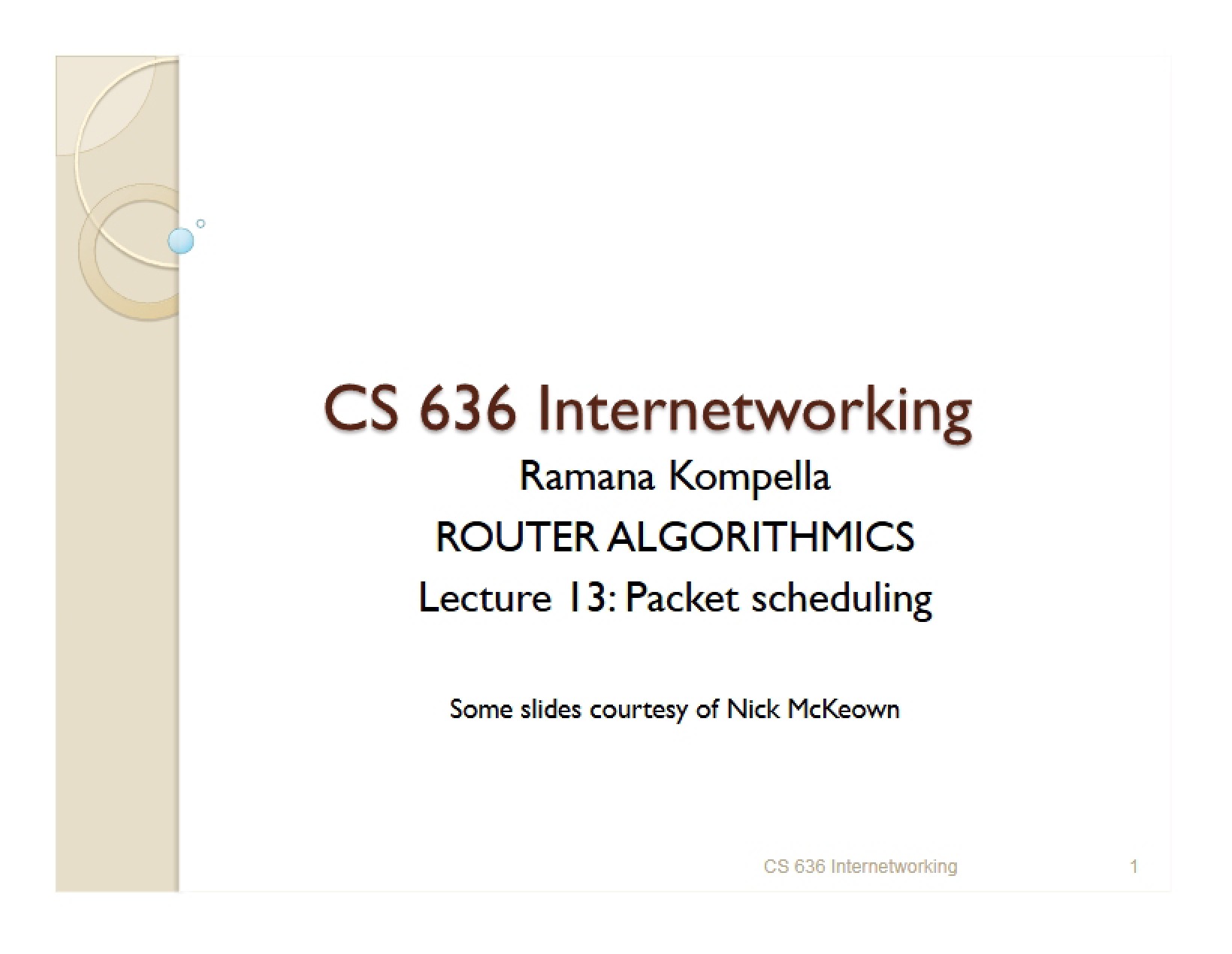 Internetworking Lecture Notes - Internetworking