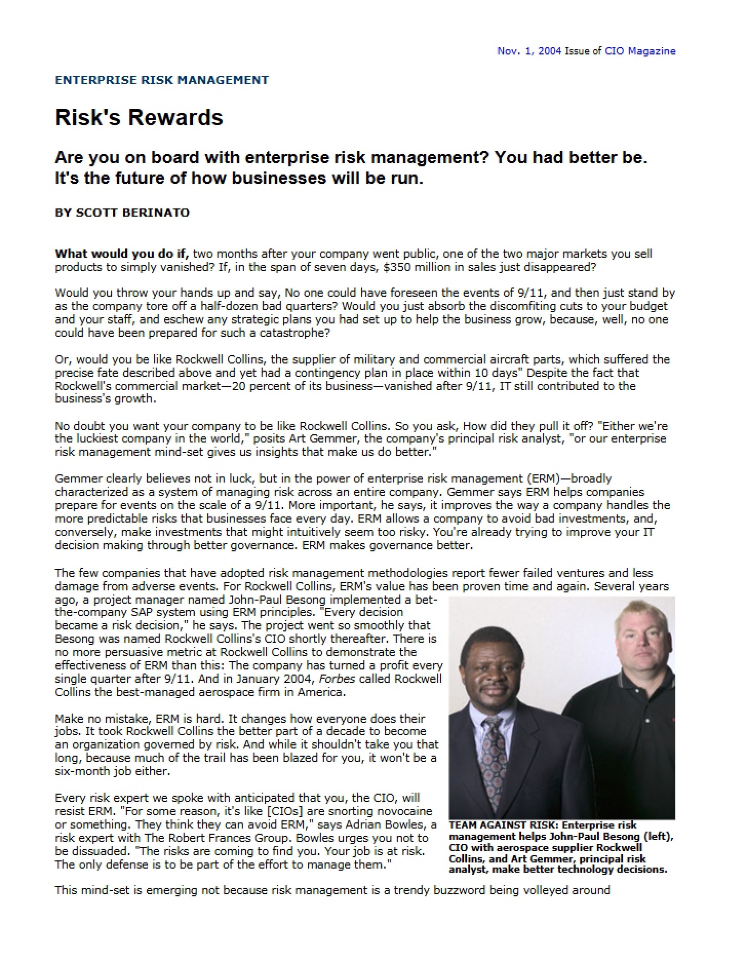 Managing Enterprise Risk
