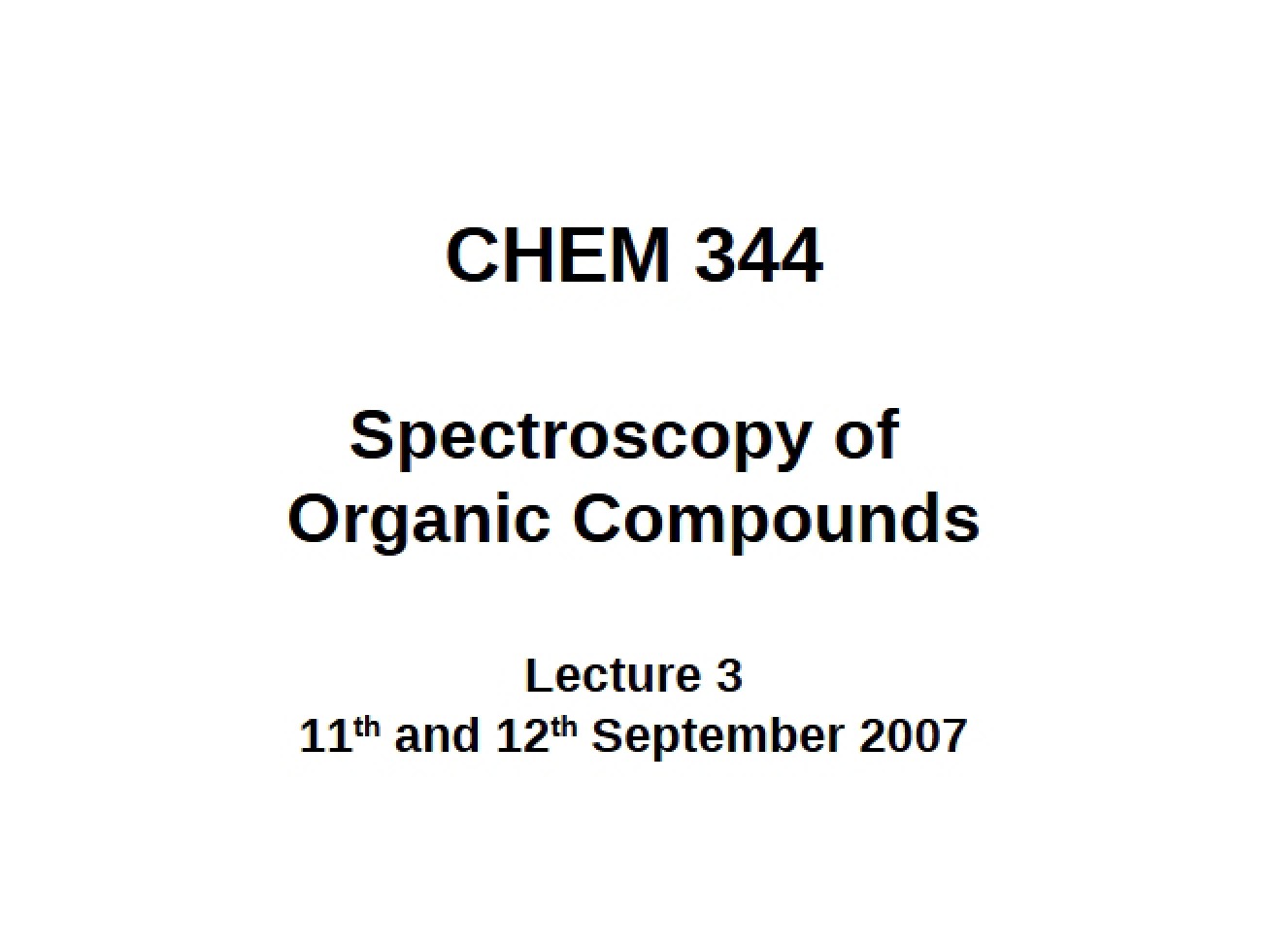 Spectroscopy in Organic Chemistry