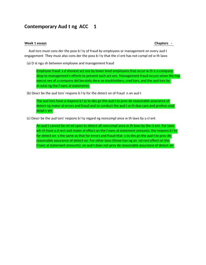 ACCT491 Week 1 Essays