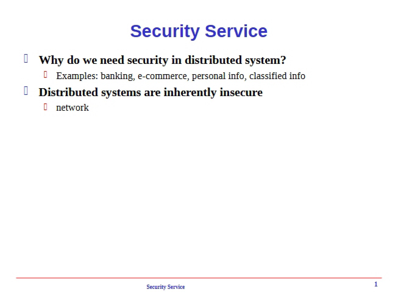 Service for Security