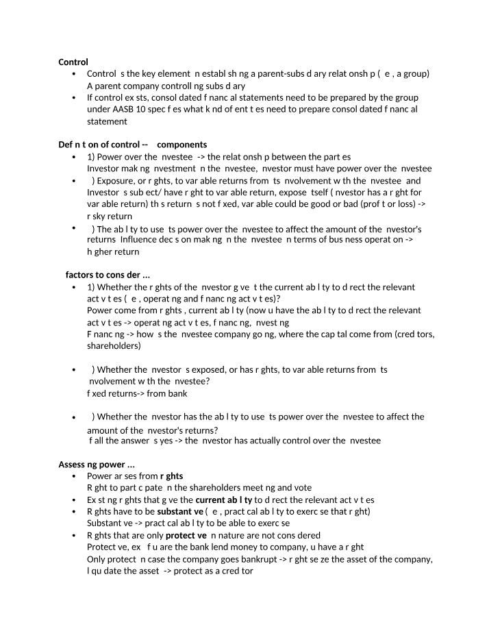 Parent-Subsidiary Relationships - The Importance of Control