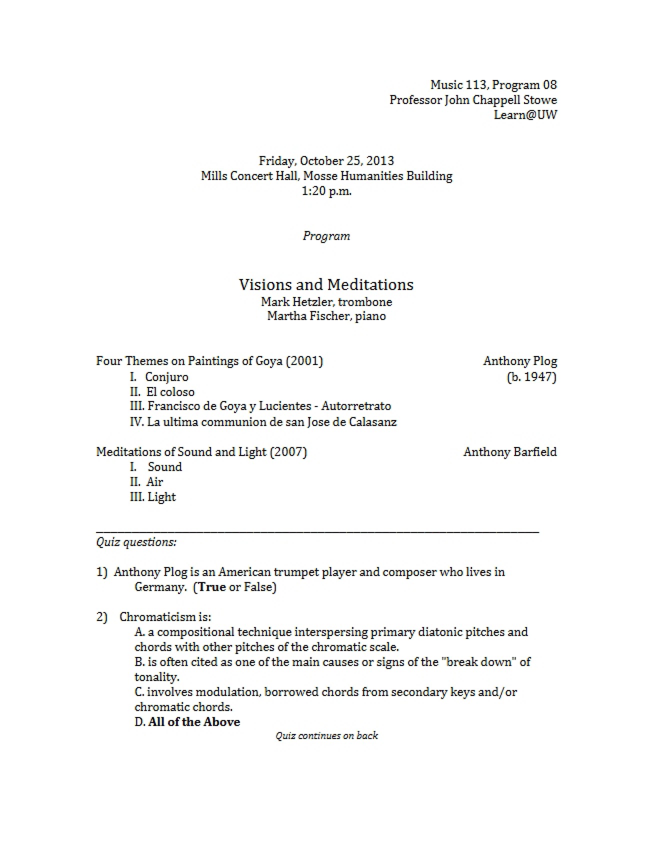 Program Number Ten