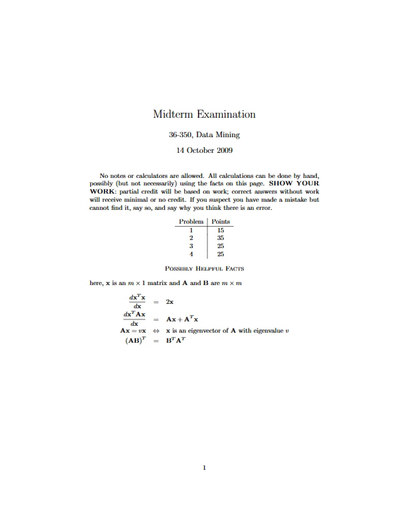 Statistical Computing Midterm Exam