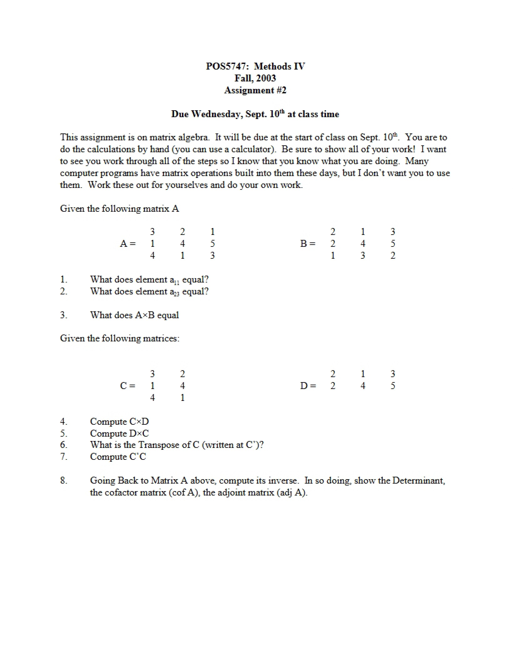Second Assignment