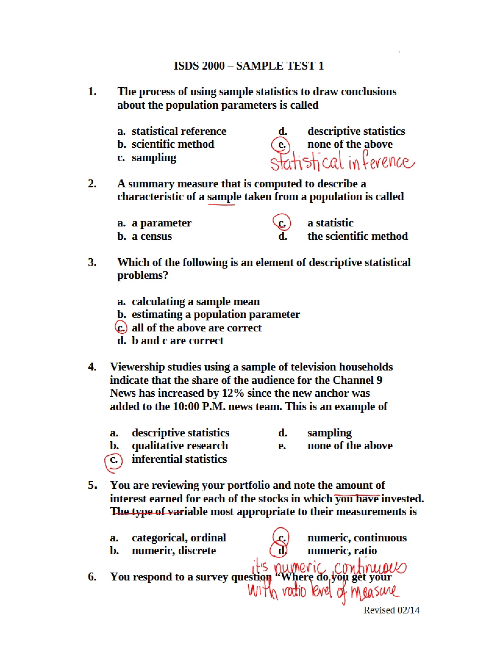 Business Stats Test 1