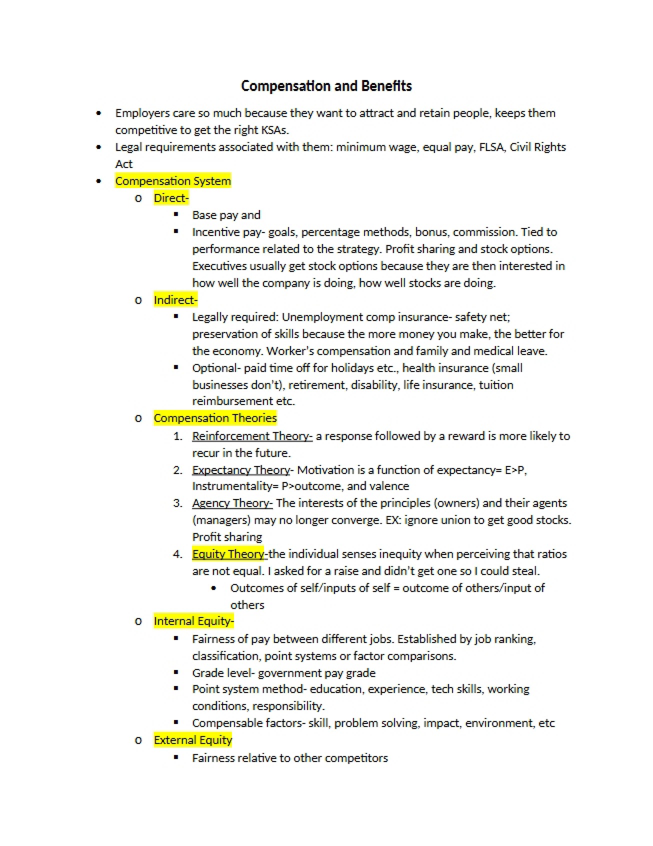 Benefits and Compensation