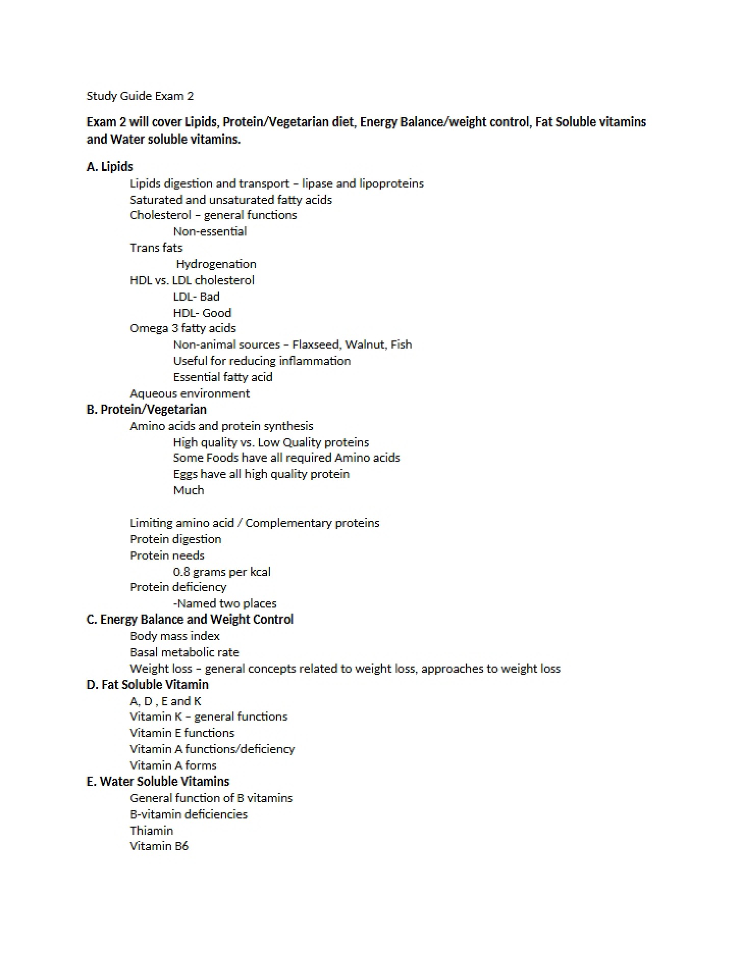 Exam Two Study Guide