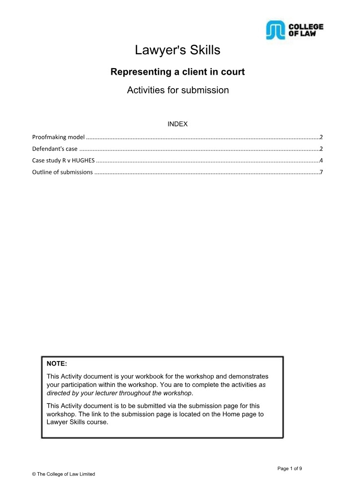 Lawyer's Skills - Advocacy