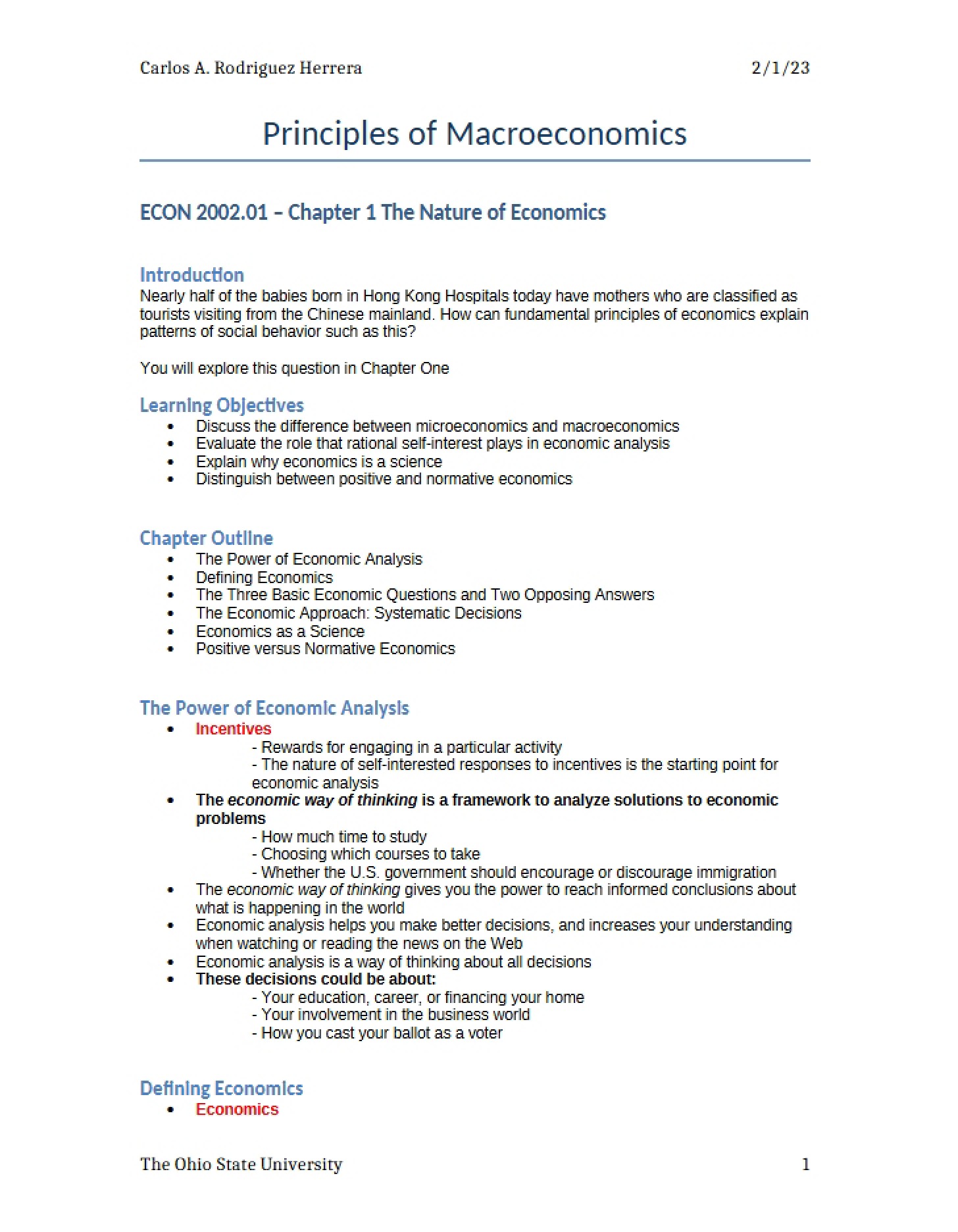 Economics Nature Chapter 1