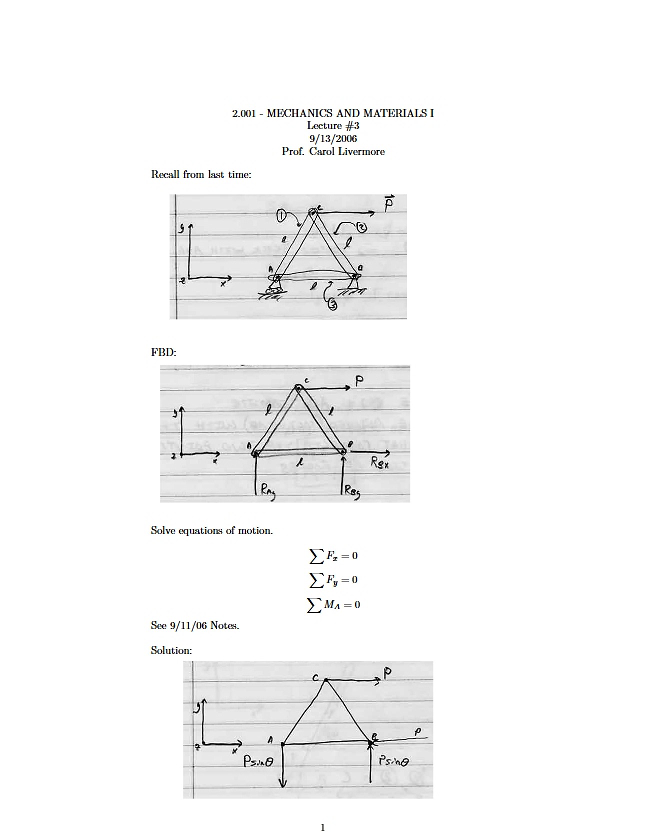 Lecture 3: Mechanics and Materials I
