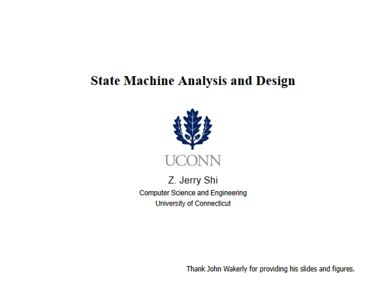 Design and Analysis of State Machines