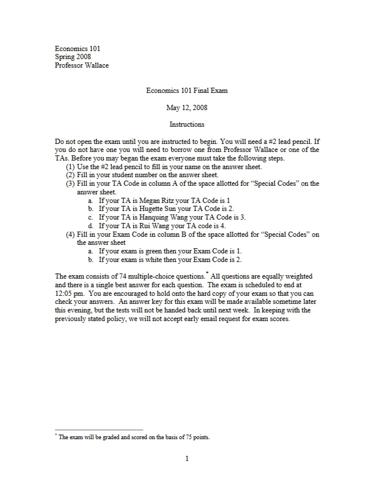Final Examination