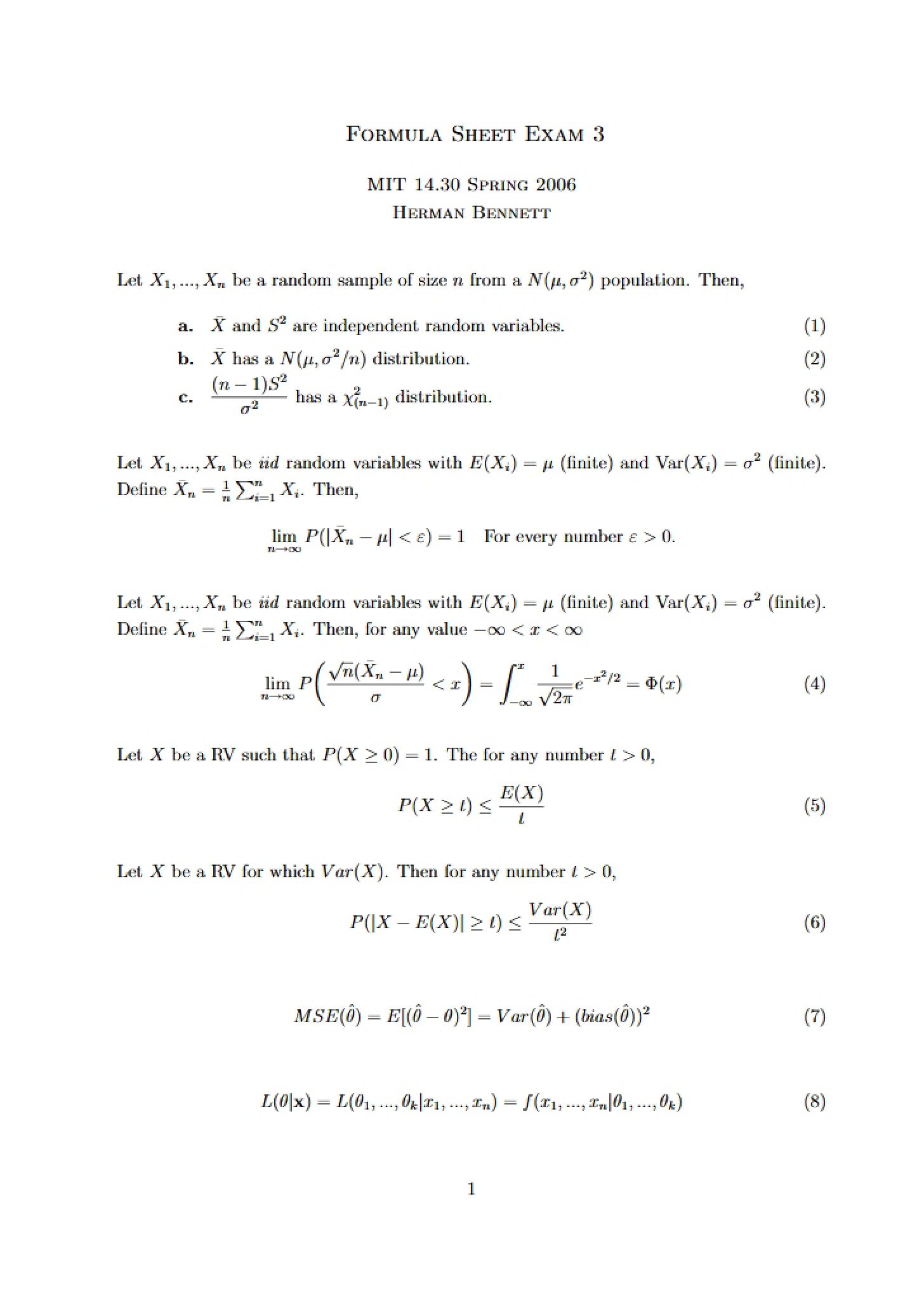 Random Variable Functions