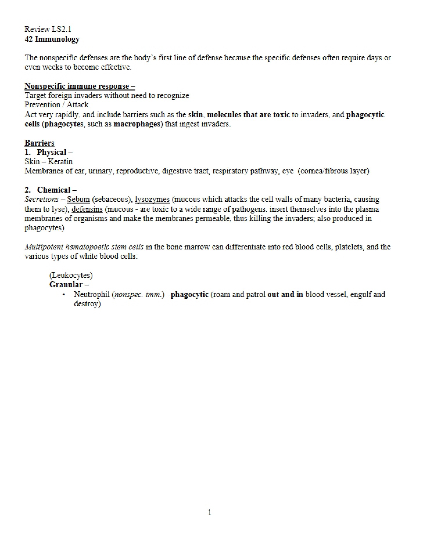 Immunological Studies