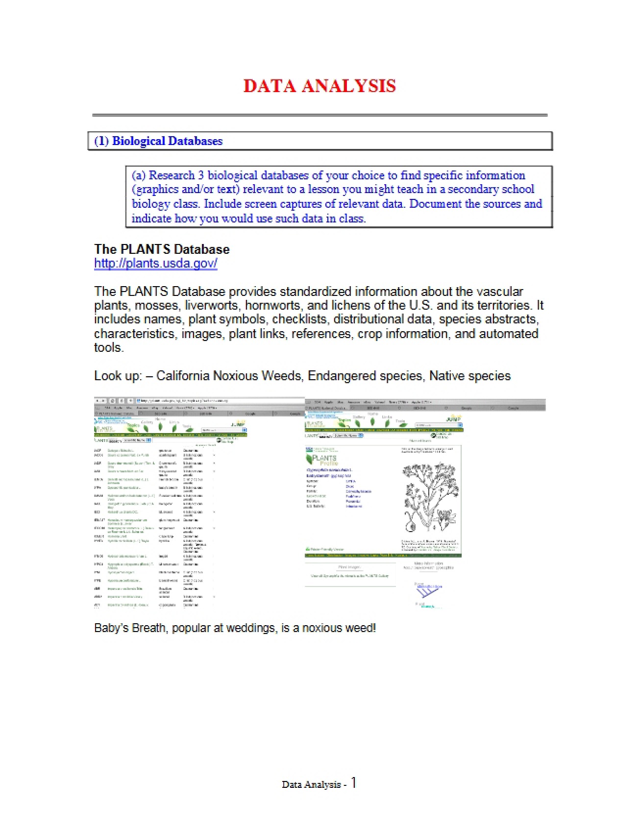 Analysis of Data