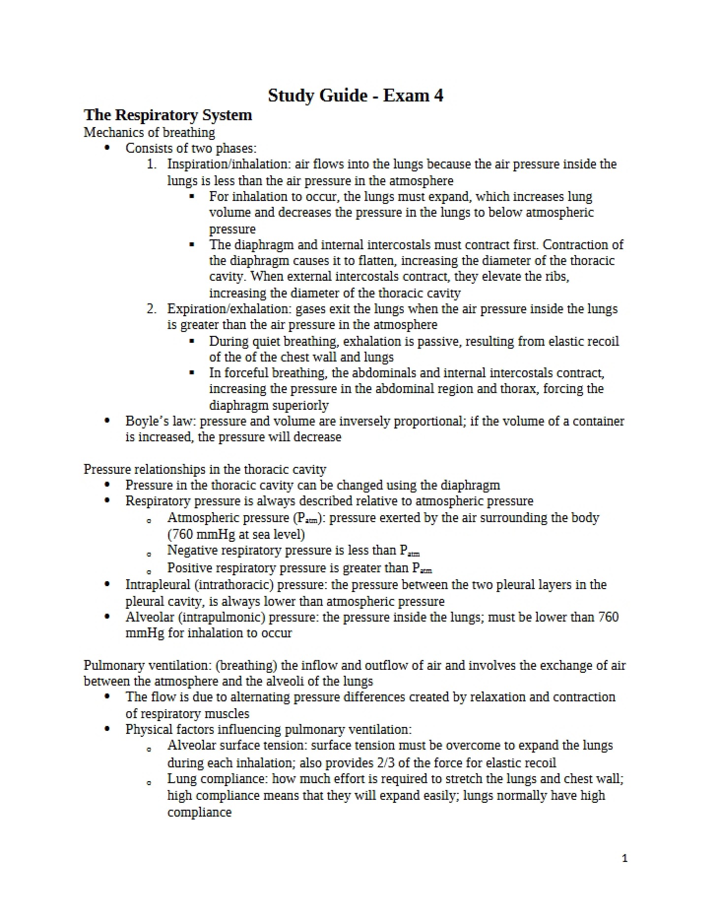 Guide for Exam 4