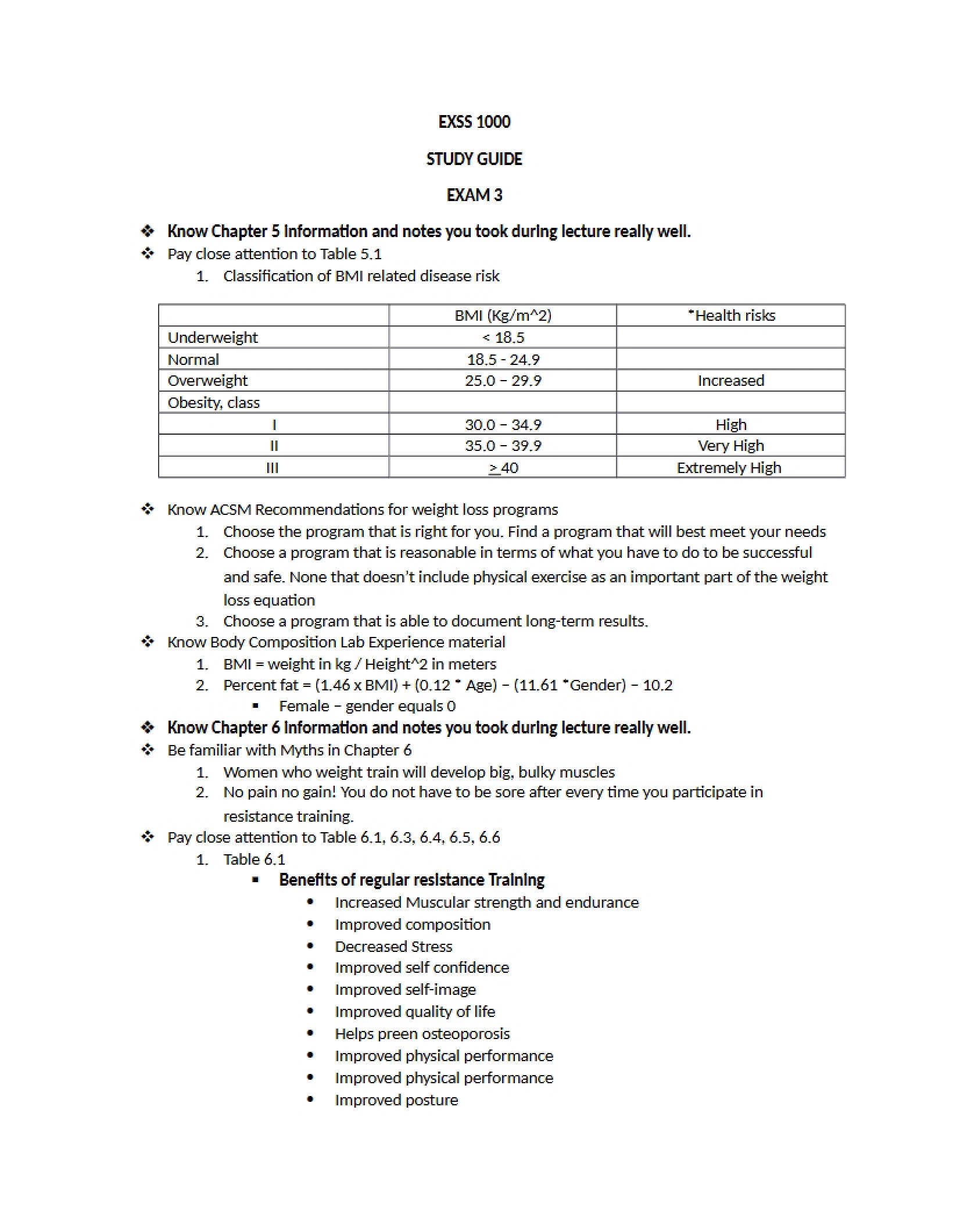 Physical Activity Exam 3