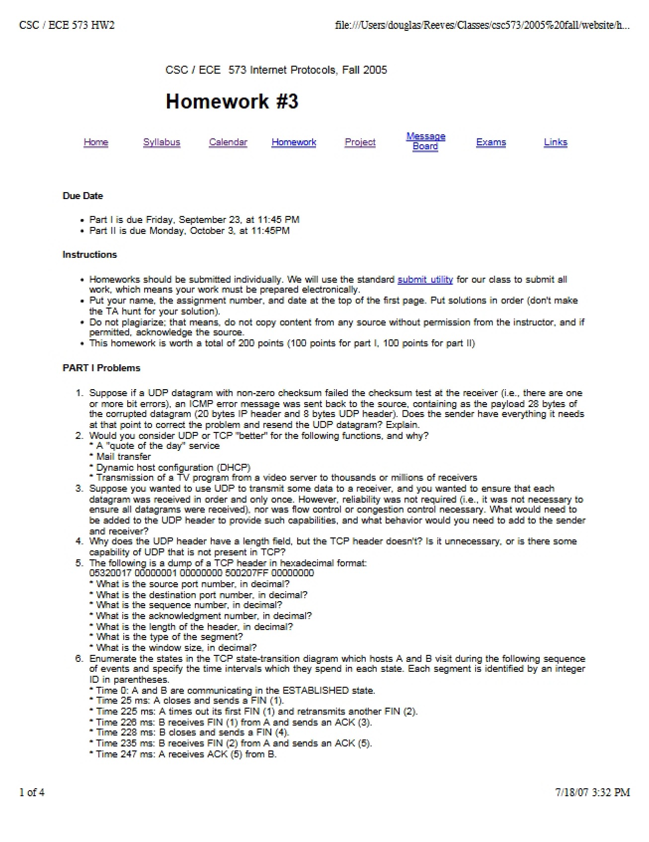 CSC 573 Homework Assignment