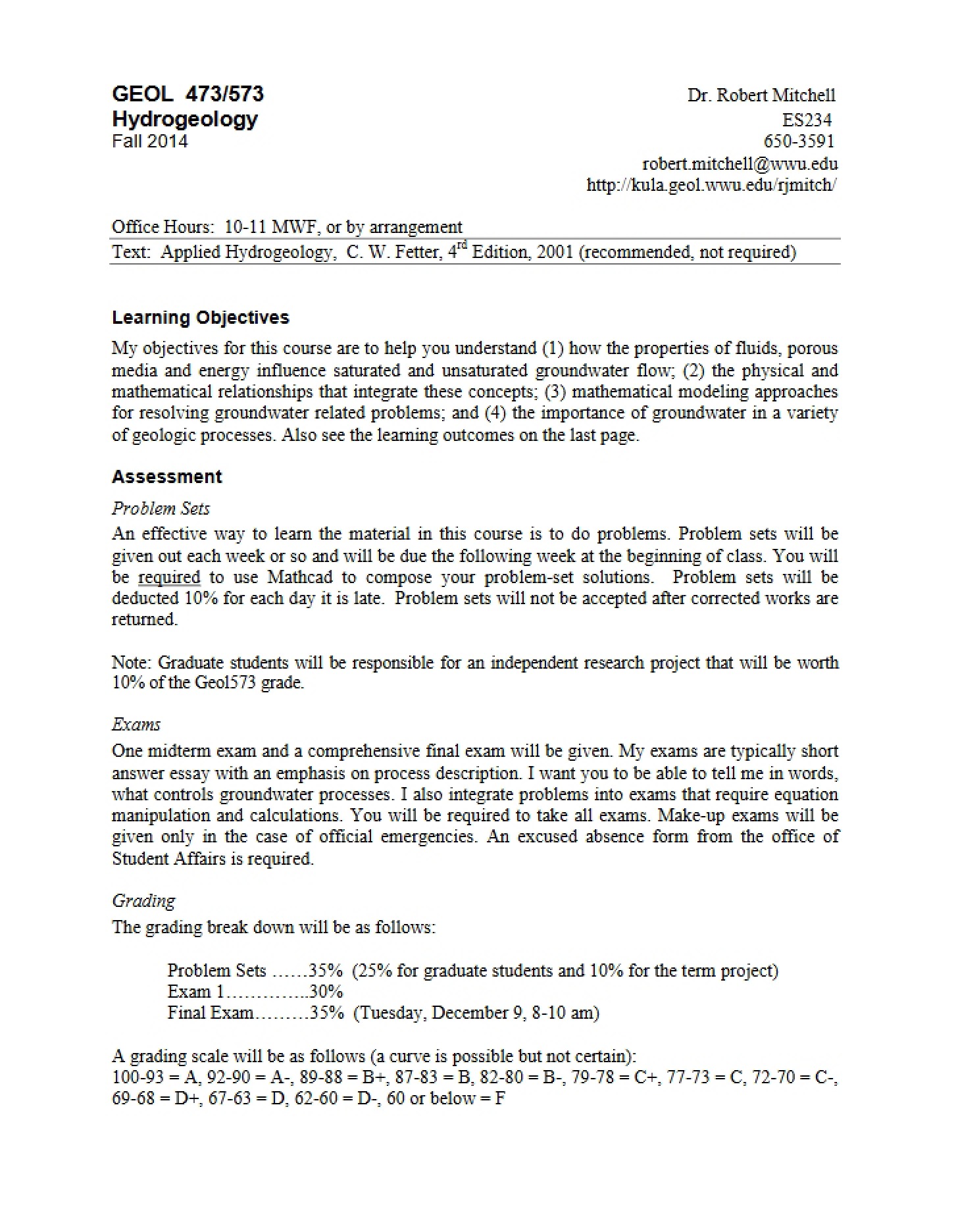 Course Syllabus