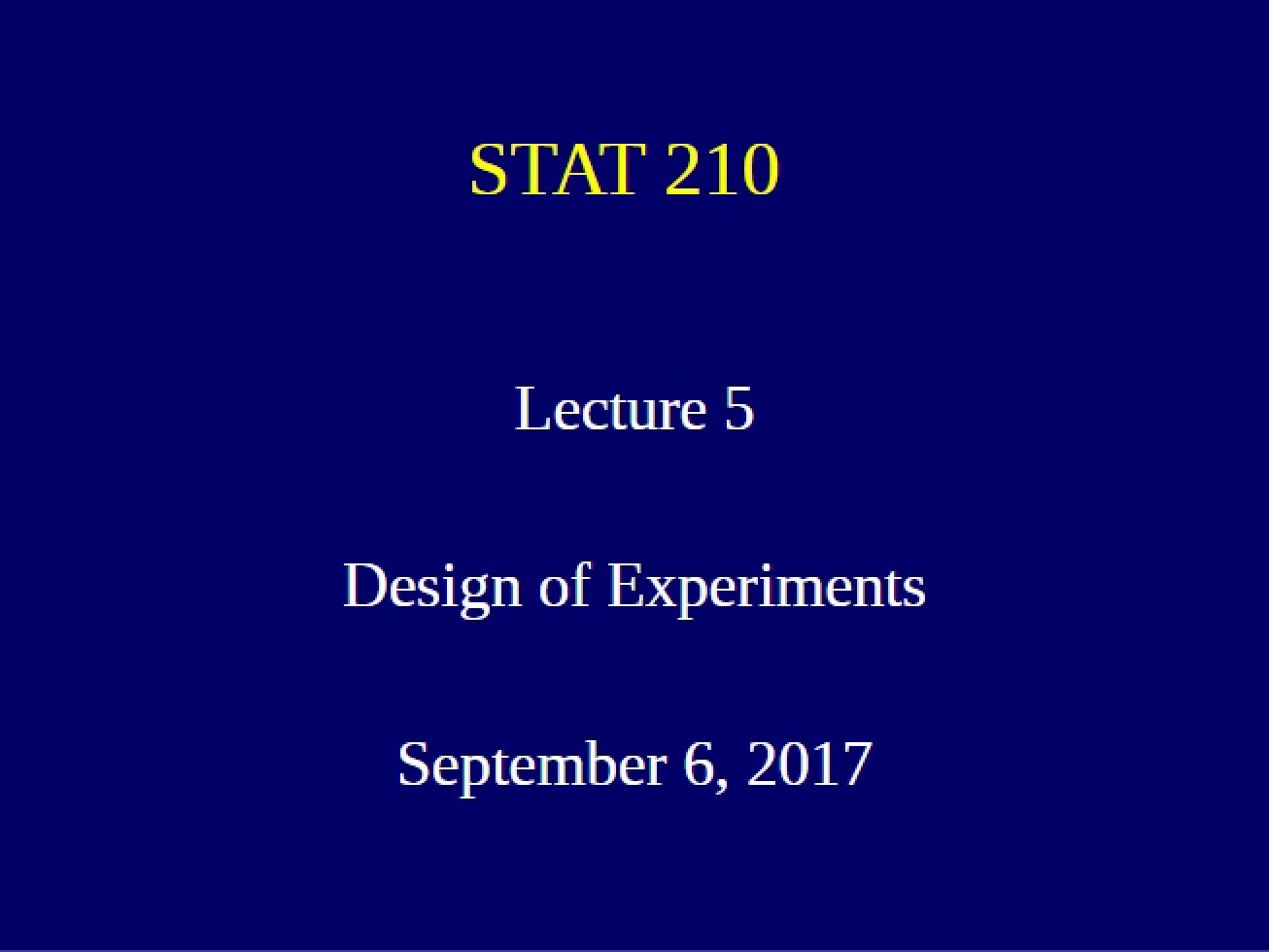 Lecture Five